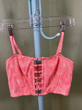 Victoria's Secret Coral Lace Strappy Bustier